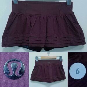 Lululemon Breath Of Fire Skort 6 Small Women's Bordeaux Skirt Drama Luxtreme